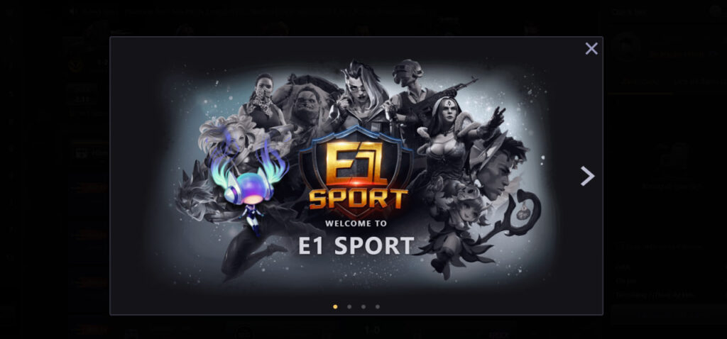 Tại sảnh Bj88 hãy kéo xuống phía dưới cùng bạn sẽ thấy nhà cung cấp E1 Sport - Thương hiệu hàng đầu chuyên về thao điện tử